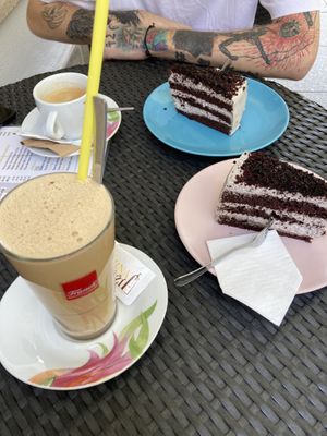 Iced coffee with plant milk at Kavarna Pod Vezi in Plzen