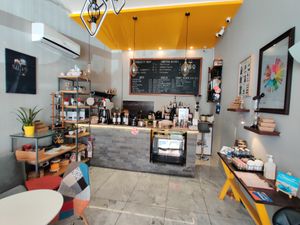 Inside V60 at V60 Specialty Coffee Roasters in Aqaba