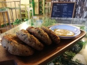 Potato cakes at The Green House in Santiago De Compostela