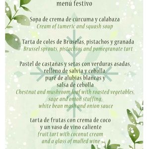 Menú festivo #Veganuary at The Green House in Santiago De Compostela