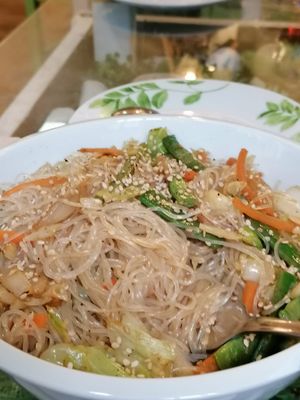 Asian noodles   at The Green House in Santiago De Compostela