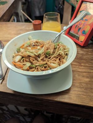 These were the noodles I had and they were great tasting with a good portion at The Green House in Santiago De Compostela