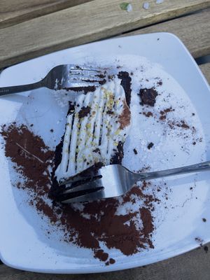 Brownie for dessertt  at The Green House in Santiago De Compostela
