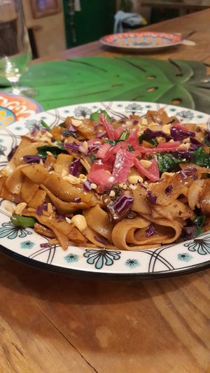 Thai fried rice noodles at The Green House in Santiago De Compostela