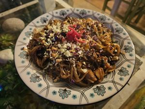 Stir-fried noodles. at The Green House in Santiago De Compostela