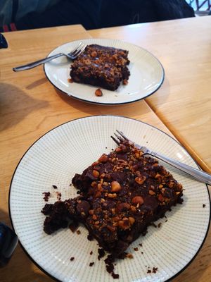 Vegan brownies at The Fresh Bar in Plzen