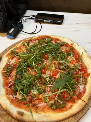 spicy vegan pizza #Veganuary at Pizza Amsterdam in Amsterdam