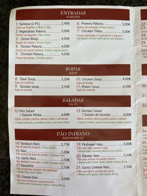 Appetizers  at Indian Palace in Estoril