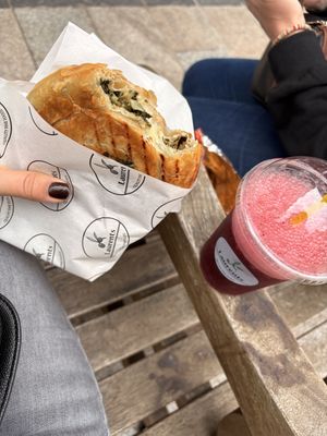 Puff pastry with spinach  at Laurents in North West London