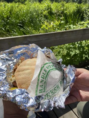 Vegan falafel pita 🫓   at Mårtens Pizzeria in Hoeoer