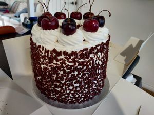 Custom black forest cake at Rabbit Vegan Cakes in Exeter