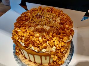 Huge 9" sticky toffee pudding cake at Rabbit Vegan Cakes in Exeter