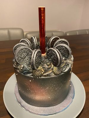 Galaxy Cookies and Cream cake  at Rabbit Vegan Cakes in Exeter