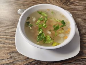 Veggie soup (veggie broth) at Dragon Thai & Vegetarian Cuisine in Denison
