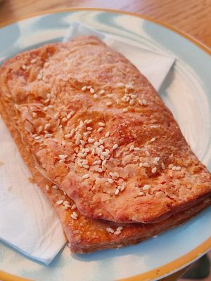 Almond cheese and herbs bourekas at Simonchu Cakes in Tel Aviv