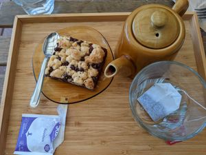 Cookie-brownie at Maâbanana in Moliets