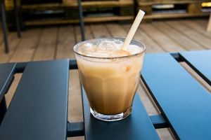A refreshing iced chai latte. Mmmmm. at Maâbanana in Moliets