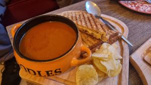 Soup & Cheese Toasties at Love Peace & Coffee in Edinburgh
