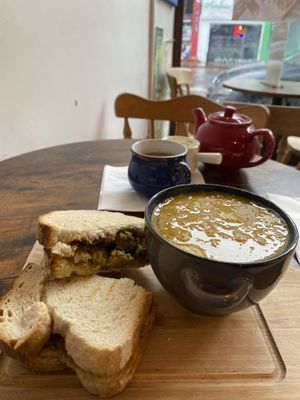 Quaint little place nice staff good food with good intentions   at Love Peace & Coffee in Edinburgh