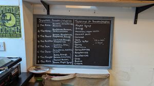 Waffles & pancakes menu at Love Peace & Coffee in Edinburgh