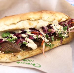 Maple glazed miso seitan at Veganatomy - Vegan Sushi & Banh Mi Bar in Newcastle Upon Tyne