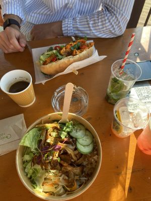 Oyster mushrooms were so meaty and tasty, and Bahn Mi was just as good!  at Veganatomy - Vegan Sushi & Banh Mi Bar in Newcastle Upon Tyne