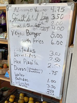 The menu rotates regularly   at Rinconcito Vegano in Boquete