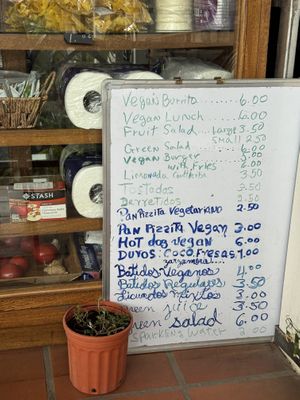 Board Menu    at Rinconcito Vegano in Boquete