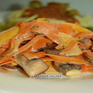 Fourth Course - Cashew Cream Mushroom Alfredo sauce tossed with Carrot and Butternut Fettuccine at Karma in Northampton