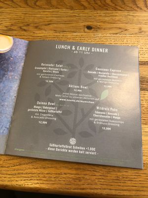 Lunch options   at Joy of Madhu (Noams) in Munich