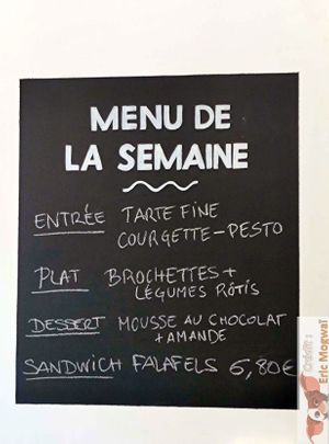 Week menu at Maison Watson in Angers