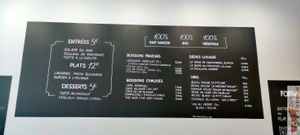 Menu at Maison Watson in Angers