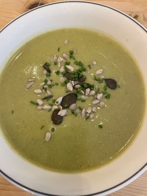 Zucchini soup  at Maison Watson in Angers