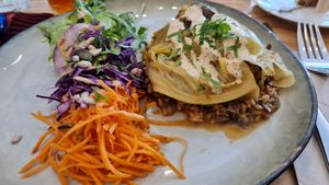 Cabbage with lentils and spelt risotto at Maison Watson in Angers