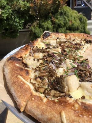 Shroomer with vegan cheese  at PizzaHacker in Mill Valley