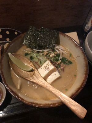 Brown rice noodles   at Tamatebako in Naha