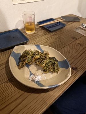 Tempura seaweed   at Tamatebako in Naha