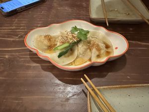 Tofu boiled dumplings   at Tamatebako in Naha