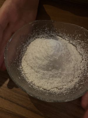 Vegan desert with caramel  at Zanoodle in Ljubljana