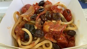 SPAGHETTONE ALLA SICILIANA  at Raw Pasta in Ljubljana