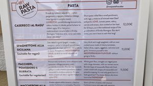 Es gibt auch vegetarische Optionen  at Raw Pasta in Ljubljana