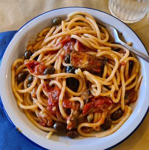 Spaghettone siciliana at Raw Pasta in Ljubljana