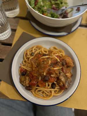 SPAGHETTONI ALLA SICILIANA  at Raw Pasta in Ljubljana