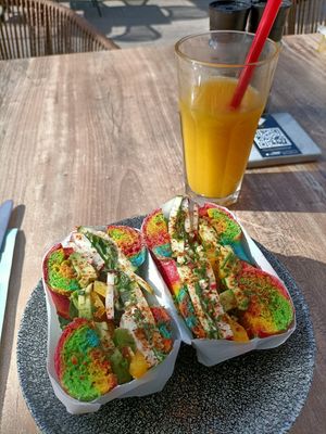 Rainbow bagel at Corner Bakery - Nieuw West in Amsterdam