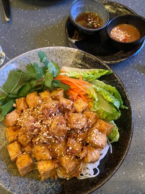 Chay bowl (extra tofu instead of spring rolls as contain milk)  at SEN Vietnamese Dining in Edinburgh