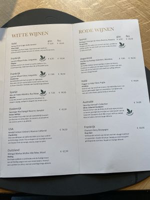Wine menu specifies which ones are vegan! at Chabot in Vlissingen