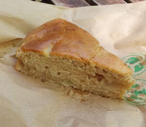 Vegan spiced pear cake at Momo's Garden Café in London