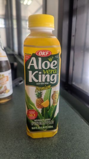 I also got a pineapple aloe drink at Fela's Vegetarian Restaurant in San Juan