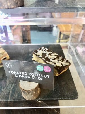 Coconut and chocolate slice at Sipp  at Ancoats General Store in Manchester