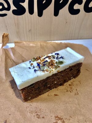 Carrot cake from Sipp  at Ancoats General Store in Manchester